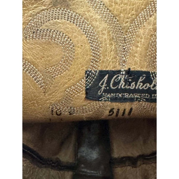 J. Chisholm Vintage Cowboy Boots 10 Dark Brown Western Handcrafted USA Festival main image 8